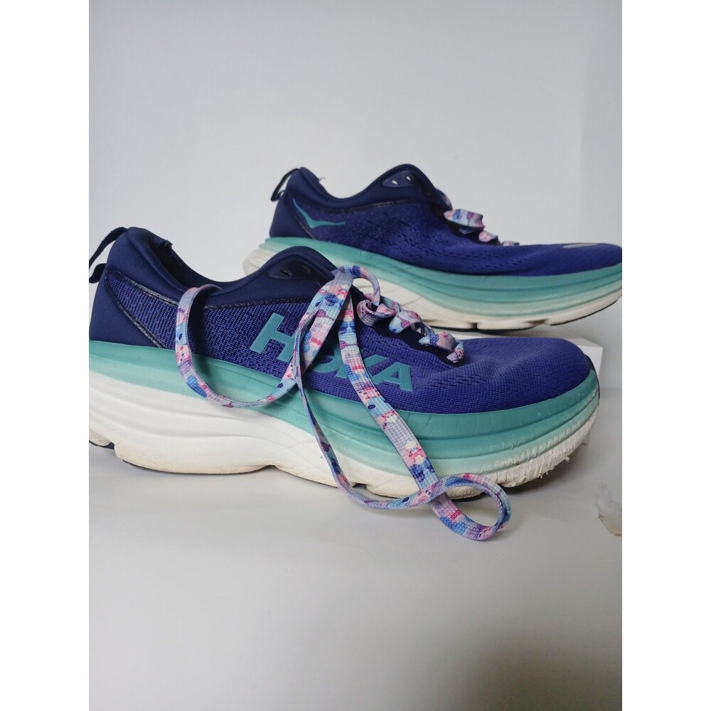 HOKA One One Running Shoes Women's Blue Purple Turquoise Athletic Sneakers - Picture 9 of 10